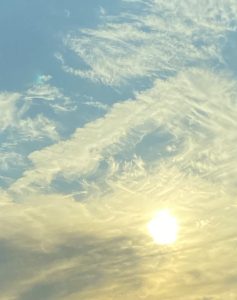Sky, evening sun, just before sunset, clouds